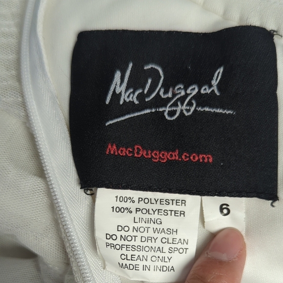 19893 Mac Duggal One Shoulder Sequin Dress White size 6 party cocktail holiday - Picture 6 of 6